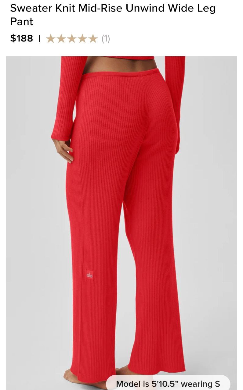 Sweater Knit Mid-Rise Unwind Wide Leg Pant