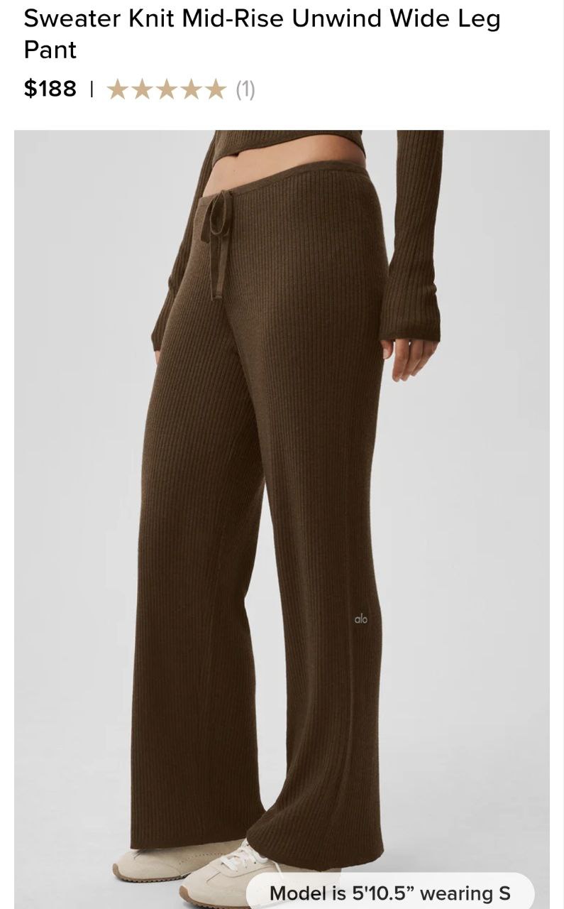 Sweater Knit Mid-Rise Unwind Wide Leg Pant