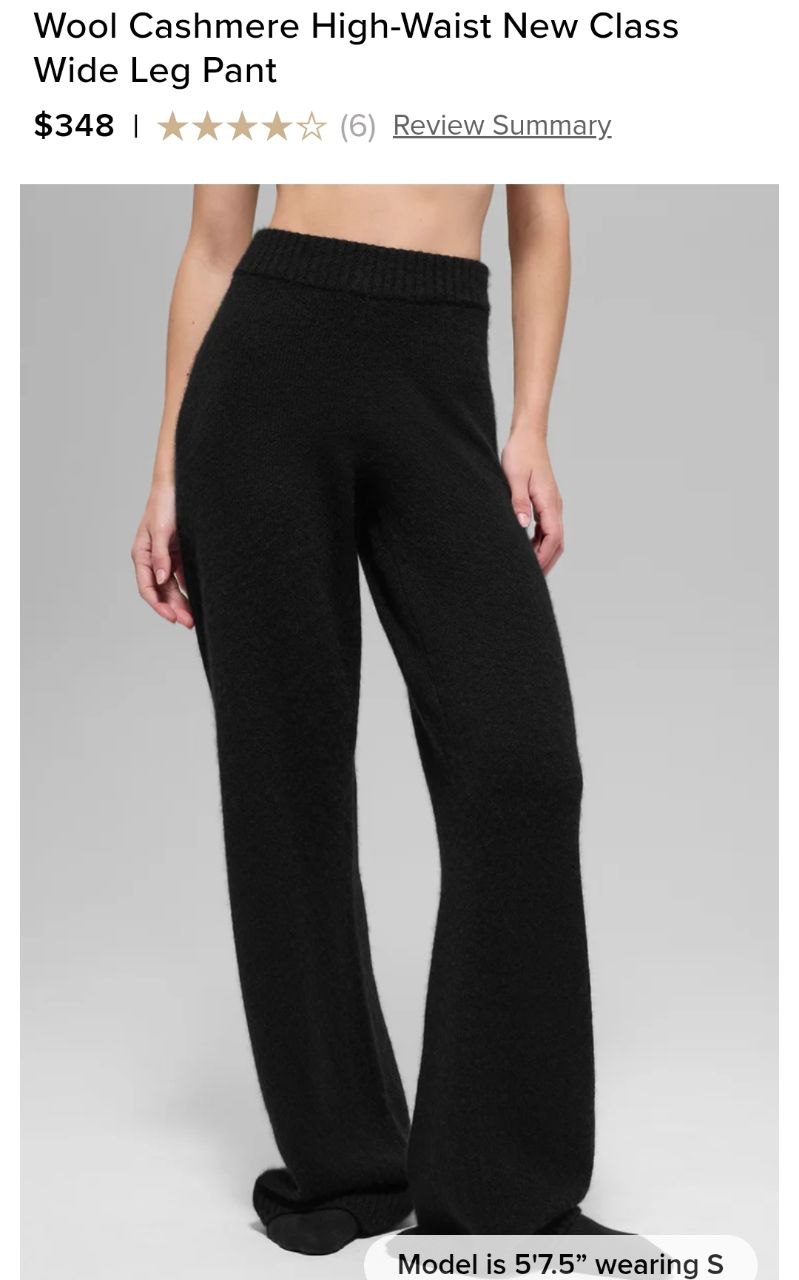 Wool Cashmere High-Waist New Class Wide Leg Pant