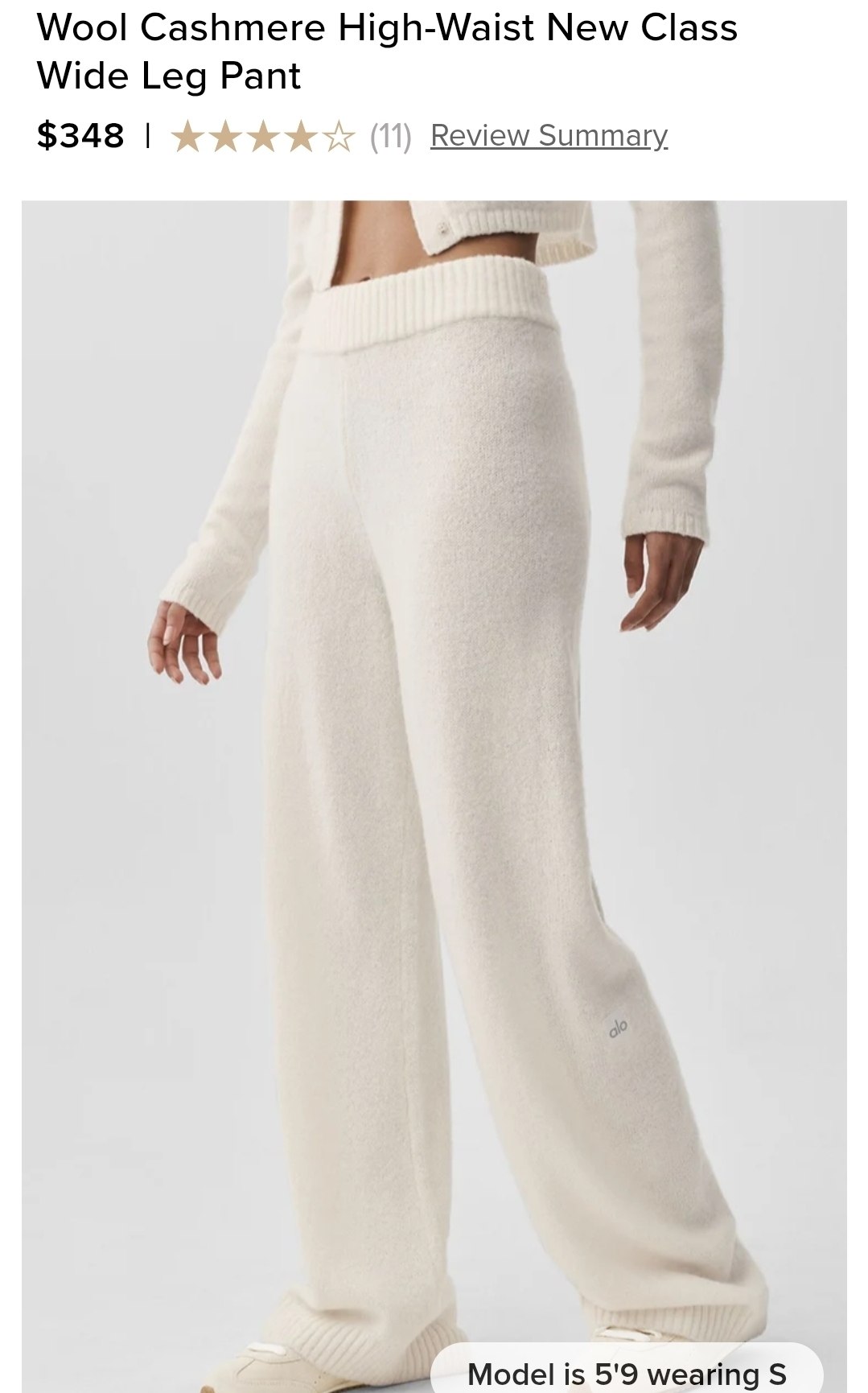 Wool Cashmere High-Waist New Class Wide Leg Pant