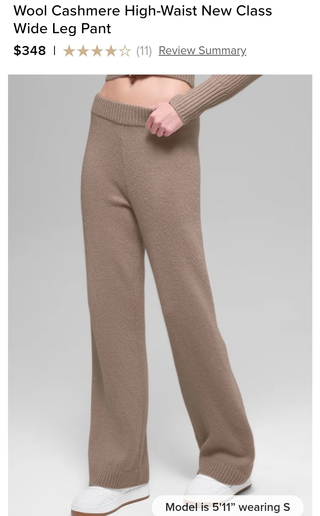 Wool Cashmere High-Waist New Class Wide Leg Pant
