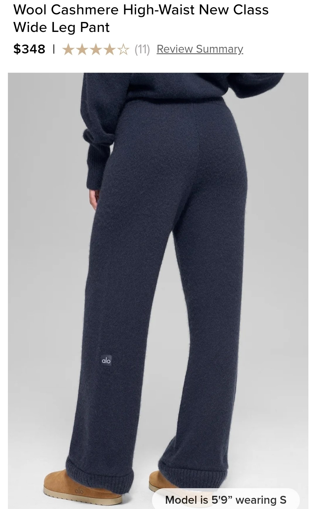 Wool Cashmere High-Waist New Class Wide Leg Pant