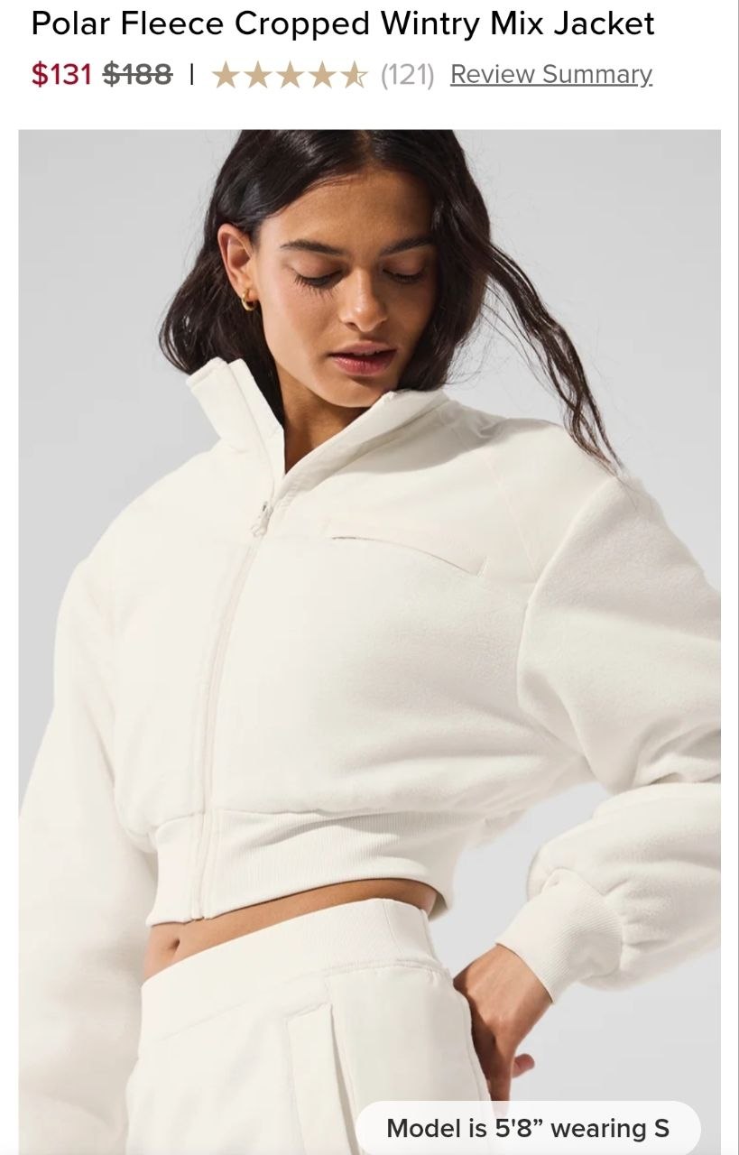 Polar Fleece Cropped Wintry Mix Jacket