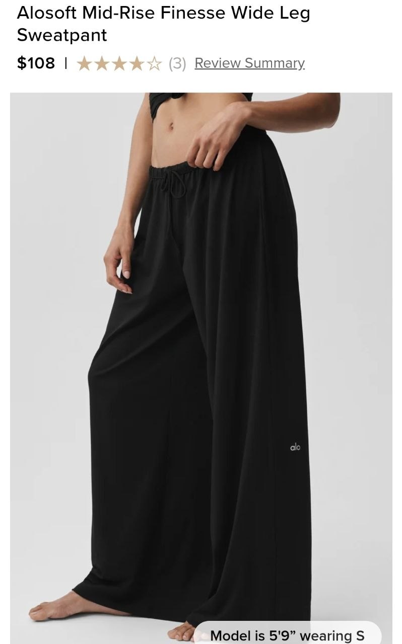 Alosoft Mid-Rise Finesse Wide Leg Sweatpant