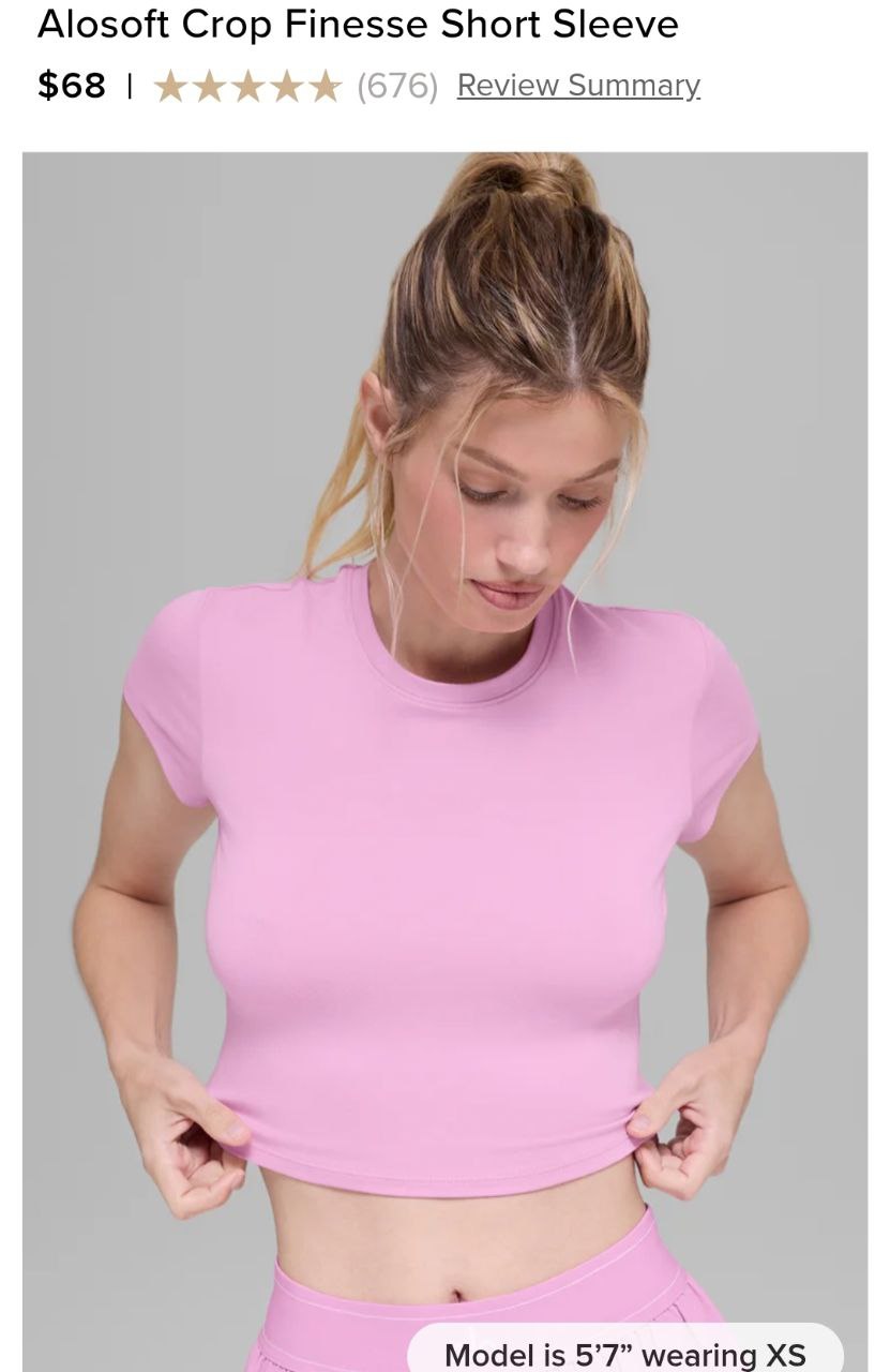 Alosoft Crop Finesse Short Sleeve
