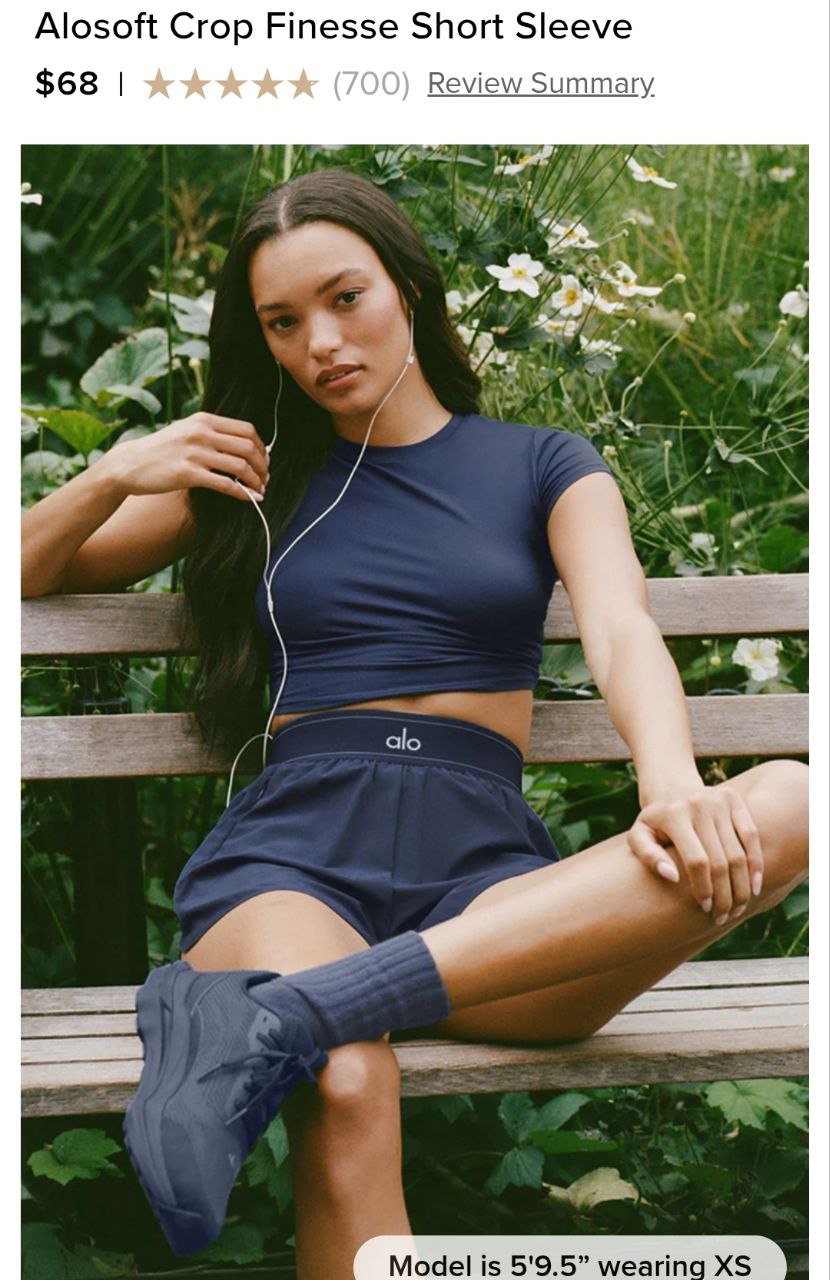 Alosoft Crop Finesse Short Sleeve