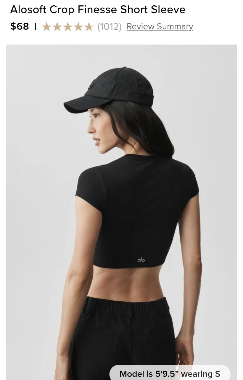 Alosoft Crop Finesse Short Sleeve