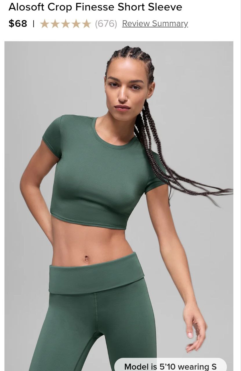 Alosoft Crop Finesse Short Sleeve