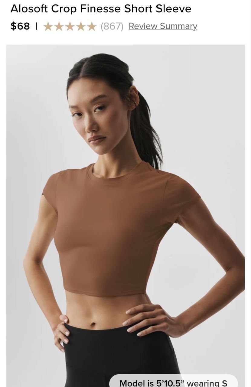 Alosoft Crop Finesse Short Sleeve
