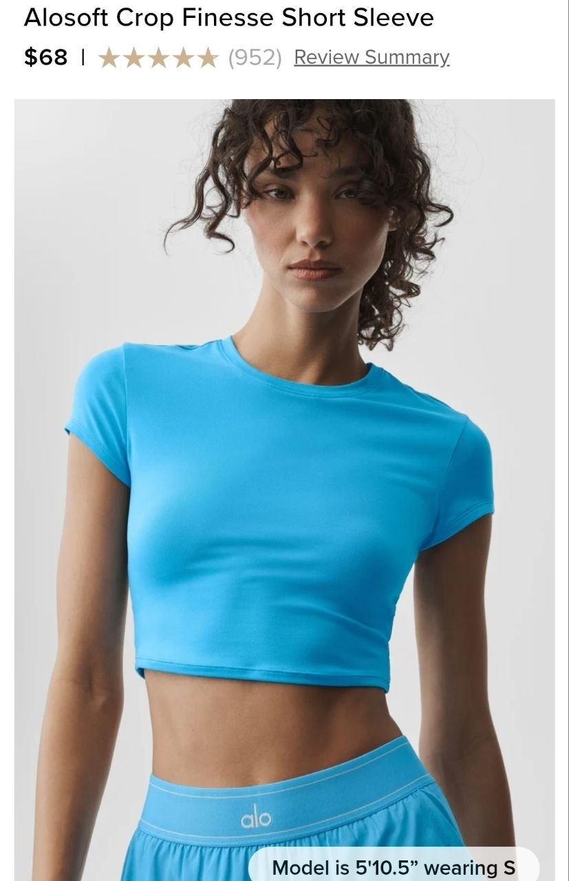 Alosoft Crop Finesse Short Sleeve