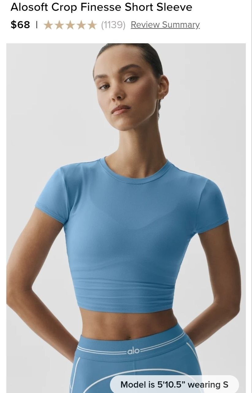 Alosoft Crop Finesse Short Sleeve
