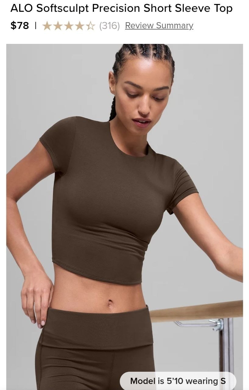 ALO Softsculpt Precision Short Sleeve Top