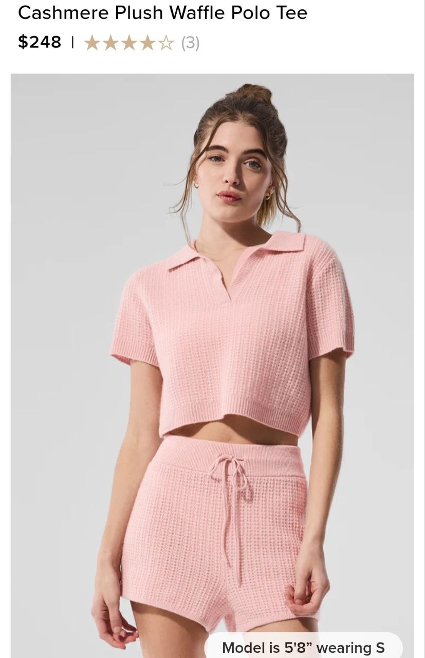Cashmere Plush Waffle Polo Tee