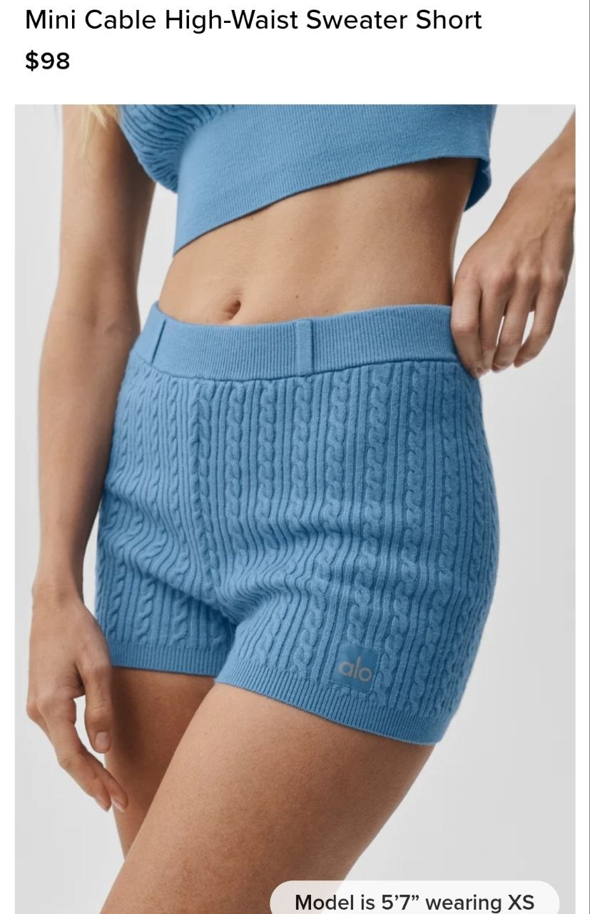 Mini Cable High-Waist Sweater Short