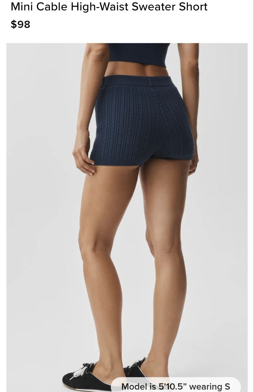 Mini Cable High-Waist Sweater Short