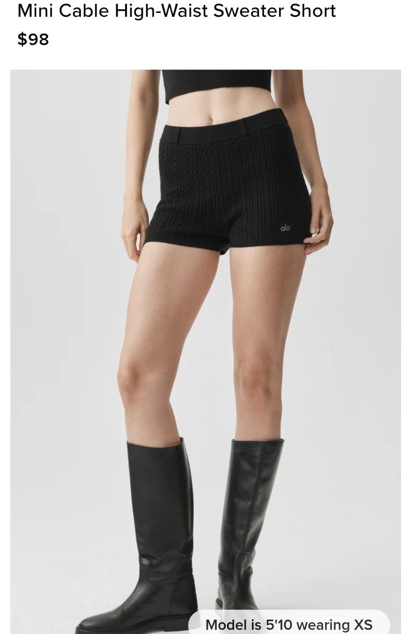 Mini Cable High-Waist Sweater Short