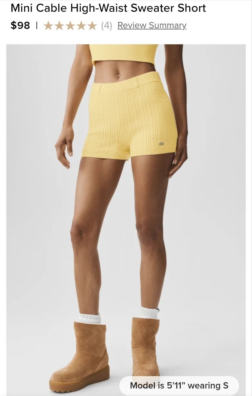 Mini Cable High-Waist Sweater Short
