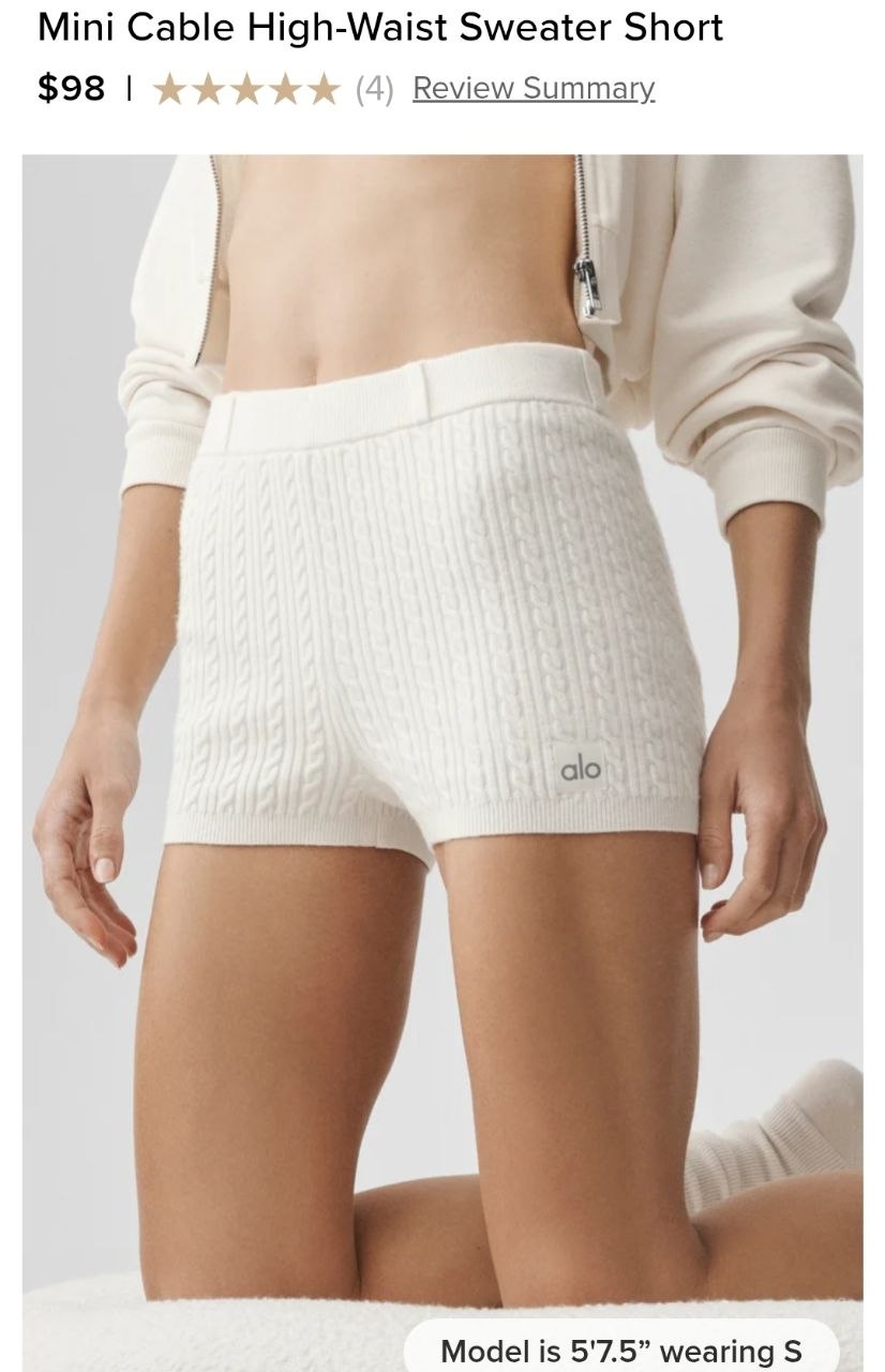 Mini Cable High-Waist Sweater Short