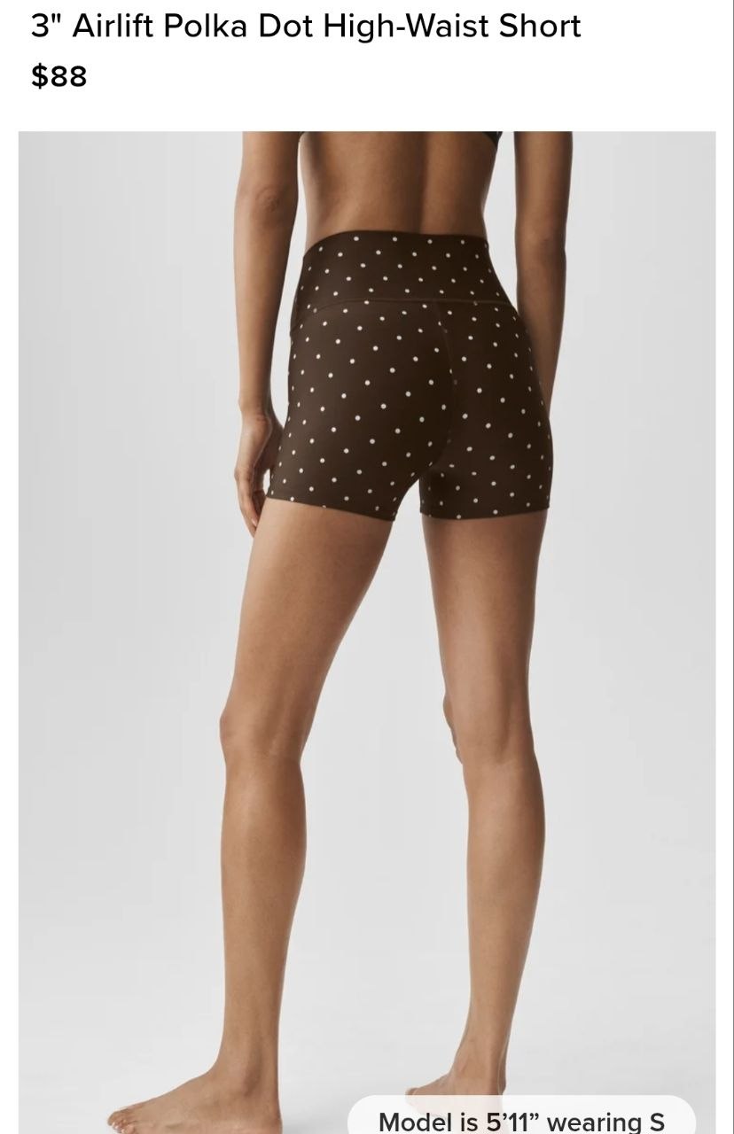 3" Airlift Polka Dot High-Waist Short