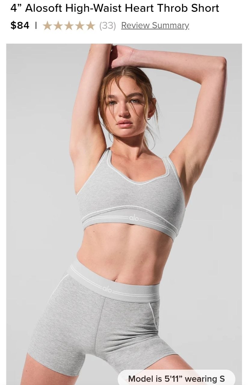 4” Alosoft High-Waist Heart Throb Short