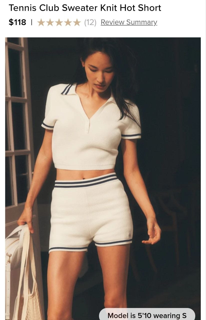 Tennis Club Sweater Knit Hot Short