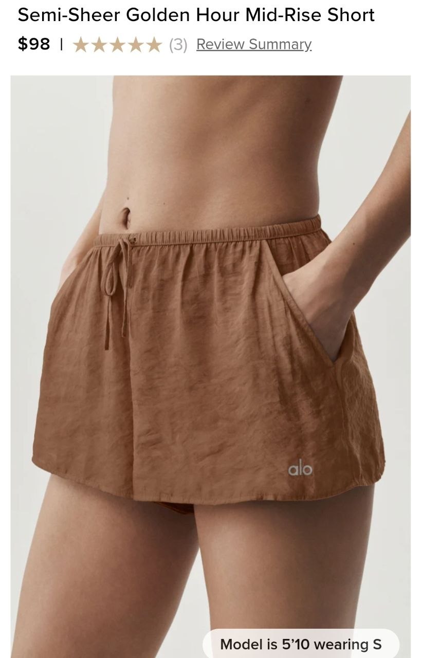Semi-Sheer Golden Hour Mid-Rise Short