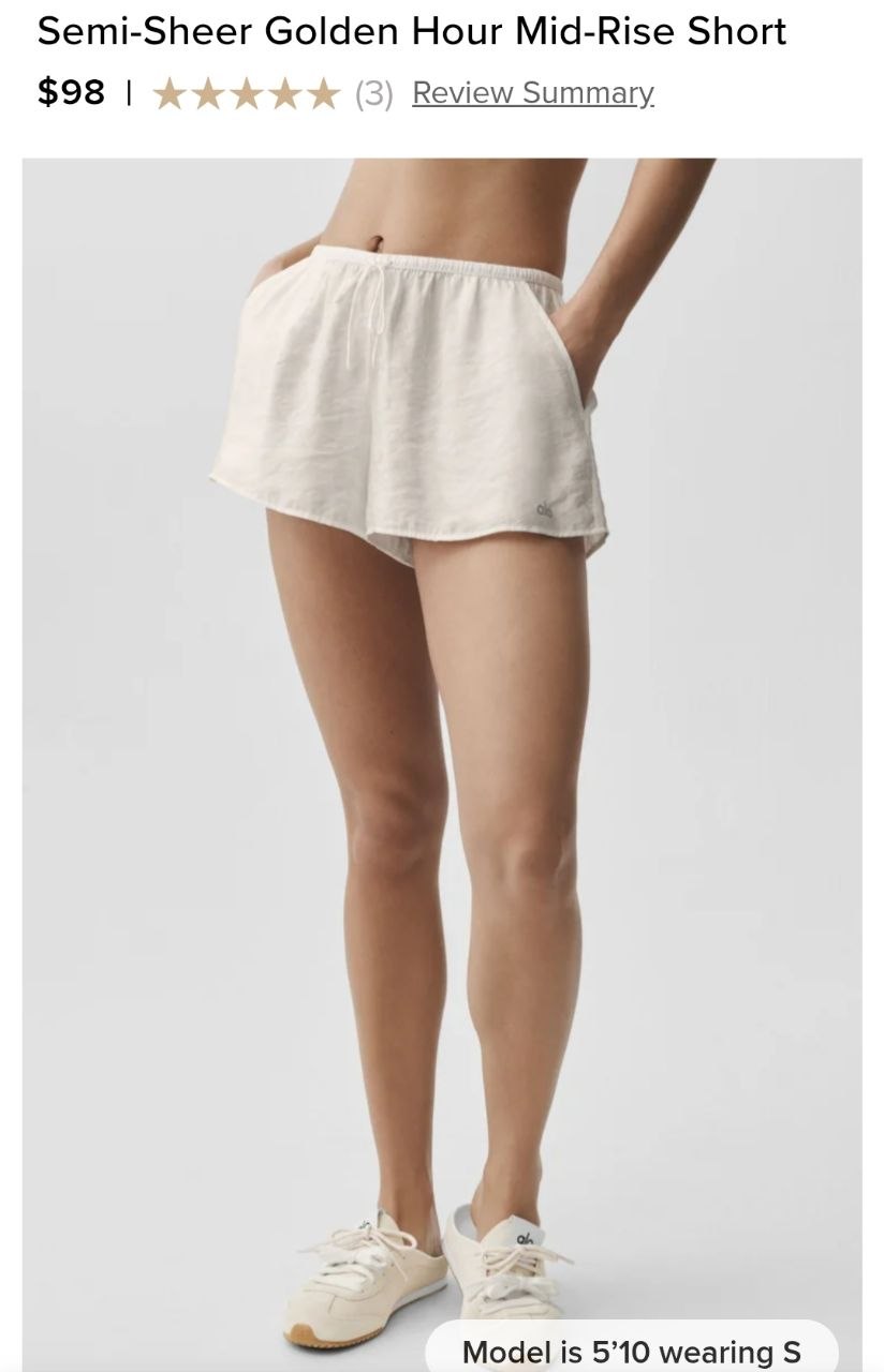 Semi-Sheer Golden Hour Mid-Rise Short