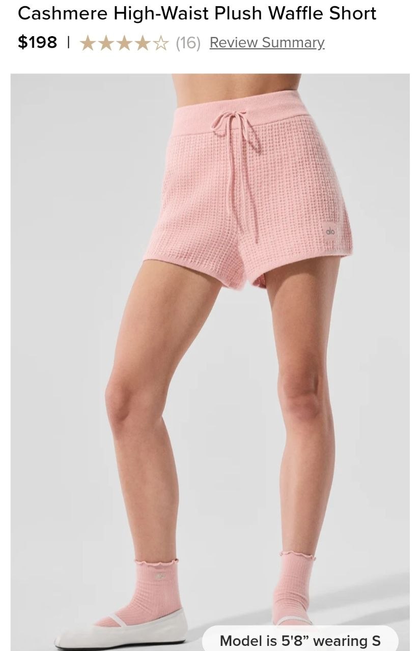 Cashmere High-Waist Plush Waffle Short
