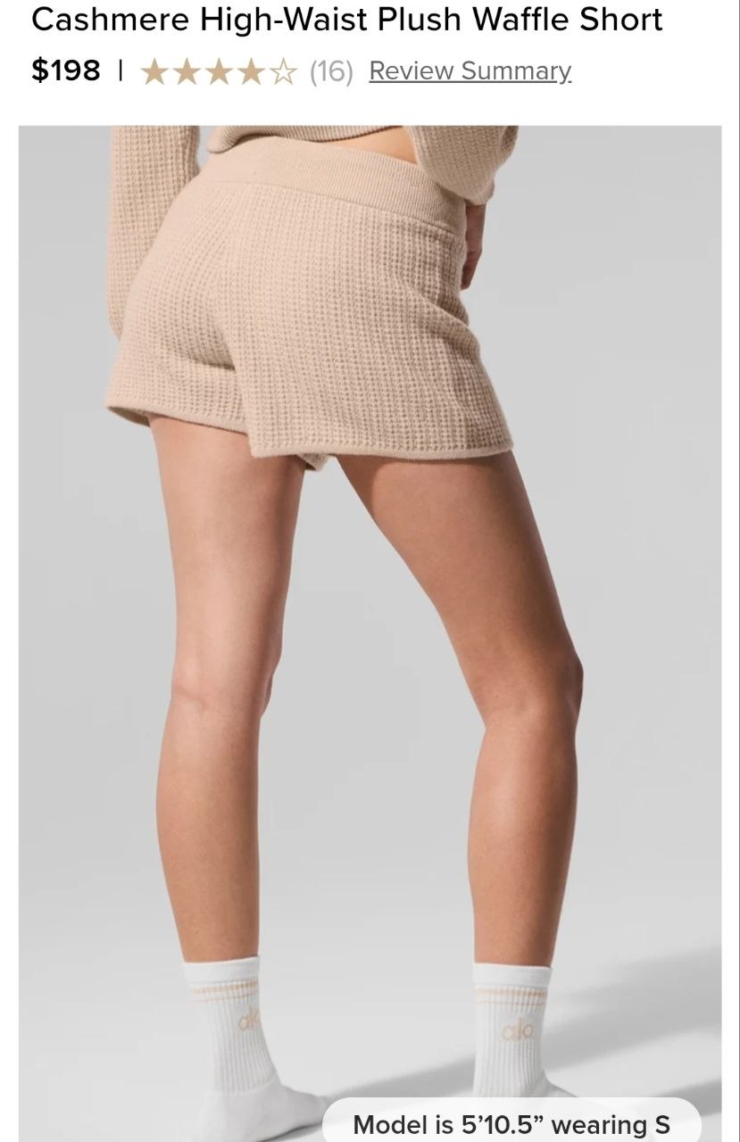 Cashmere High-Waist Plush Waffle Short