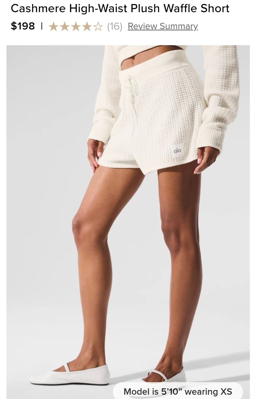 Cashmere High-Waist Plush Waffle Short
