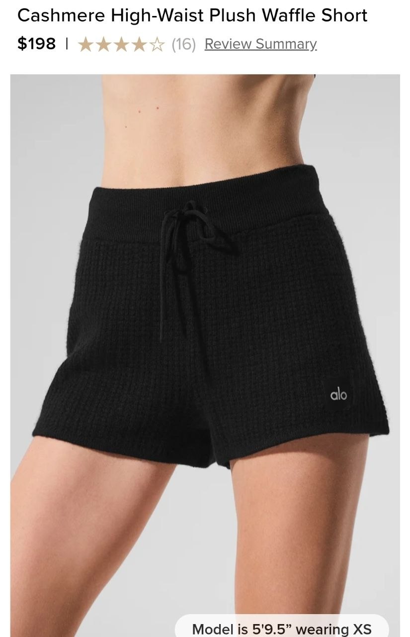 Cashmere High-Waist Plush Waffle Short