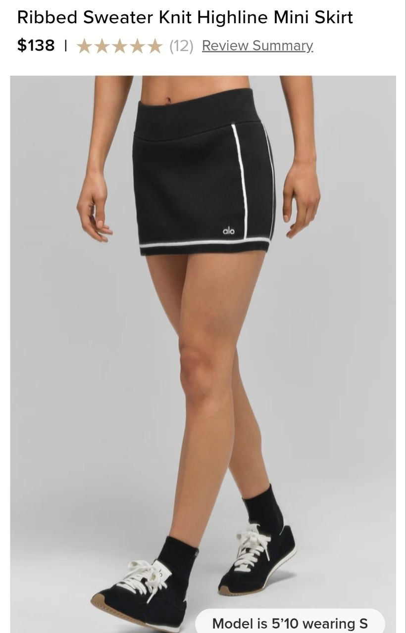 Ribbed Sweater Knit Highline Mini Skirt