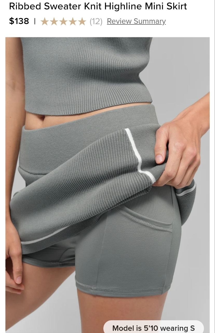 Ribbed Sweater Knit Highline Mini Skirt