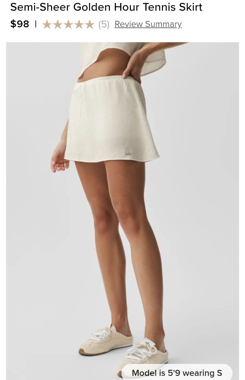 Semi-Sheer Golden Hour Tennis Skirt