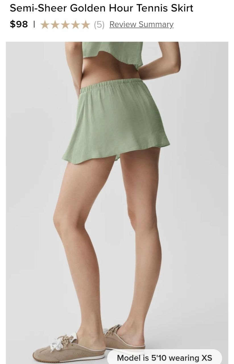 Semi-Sheer Golden Hour Tennis Skirt