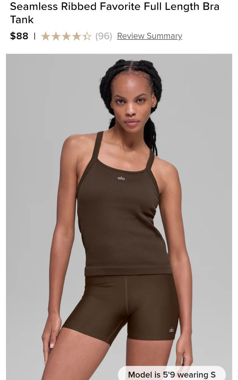 Seamless Ribbed Favorite Full Length Bra Tank
