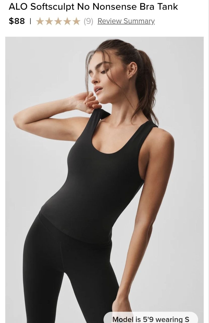 ALO Softsculpt No Nonsense Bra Tank