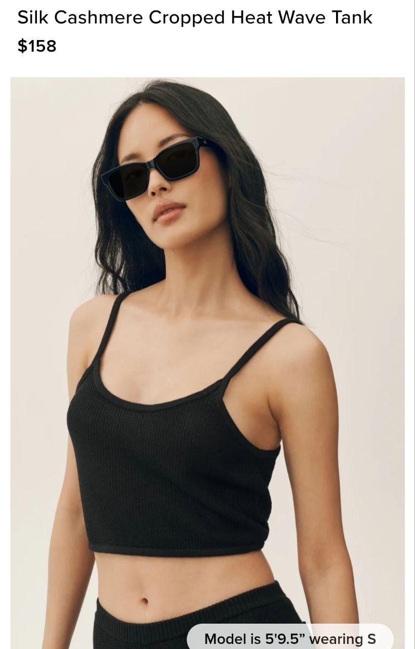 Silk Cashmere Cropped Heat Wave Tank