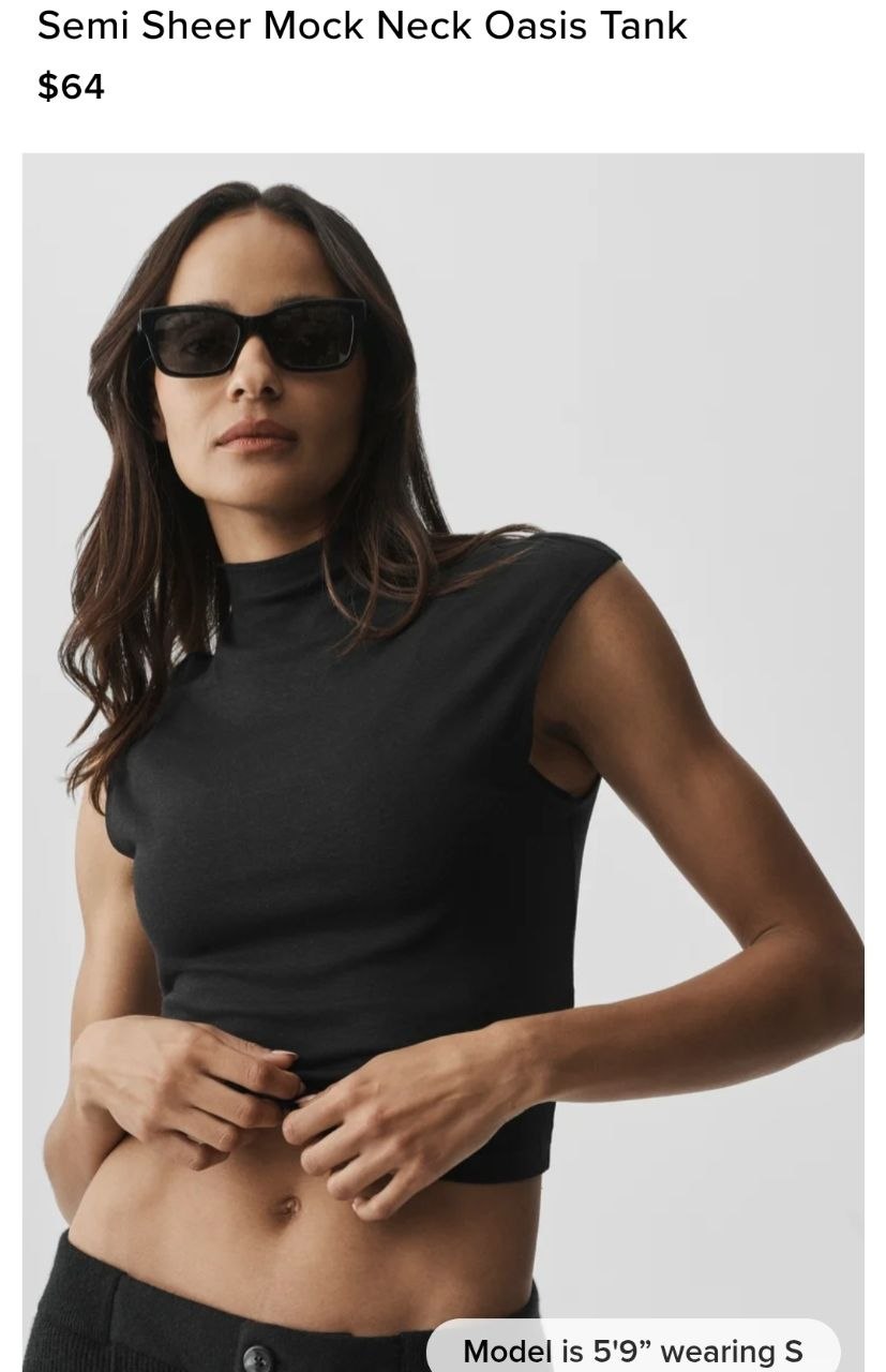 Semi Sheer Mock Neck Oasis Tank