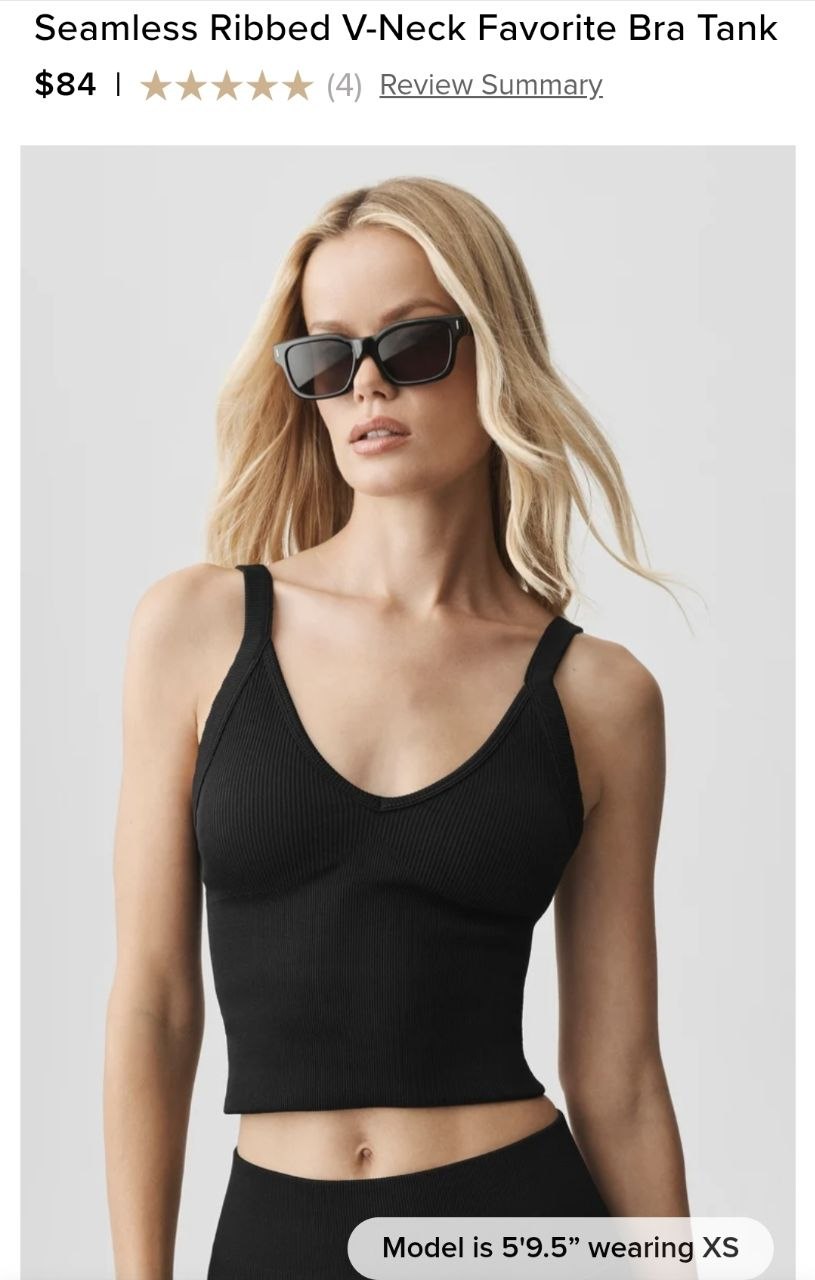 Seamless Ribbed V-Neck Favorite Bra Tank