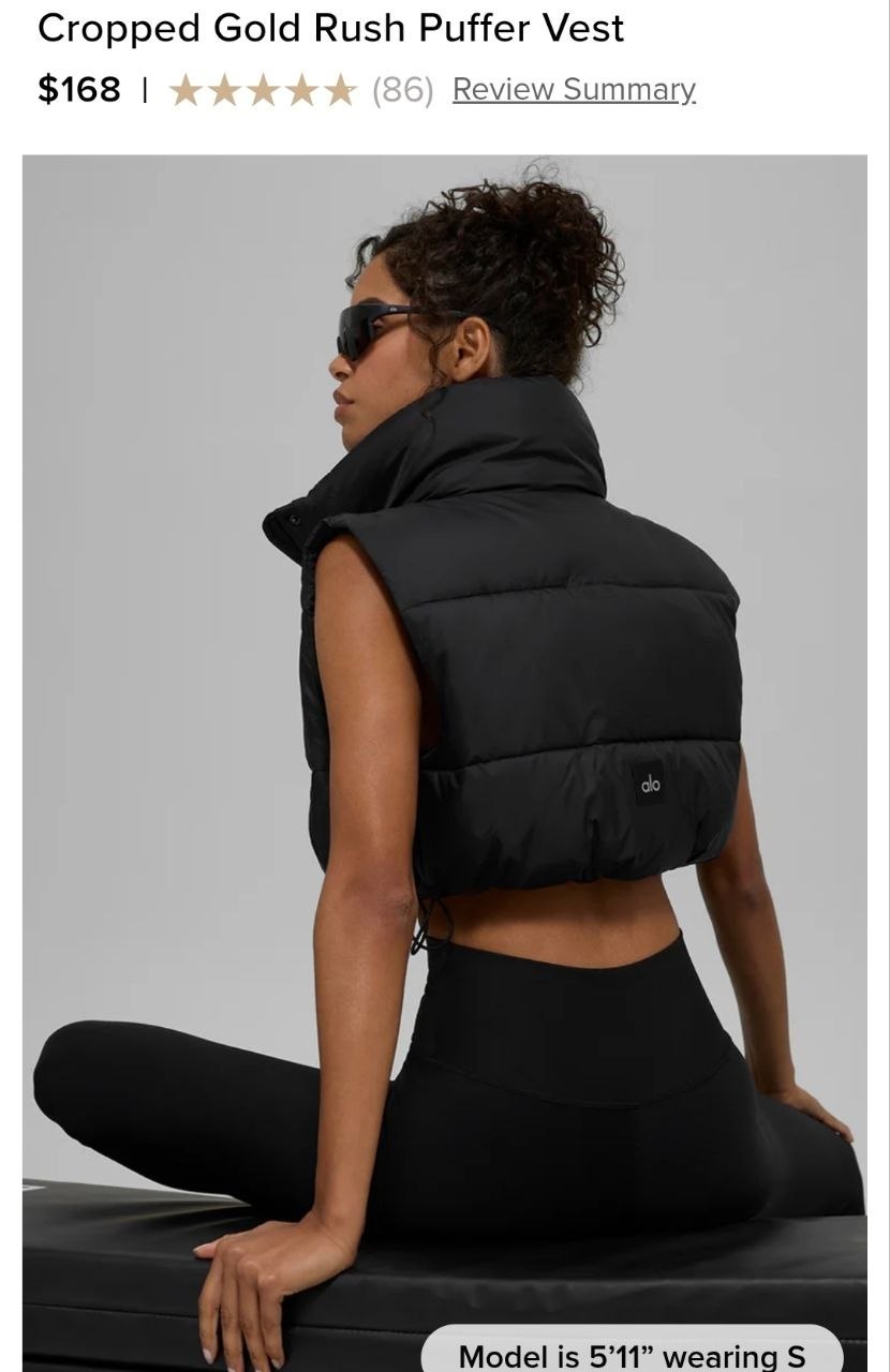 Cropped Gold Rush Puffer Vest