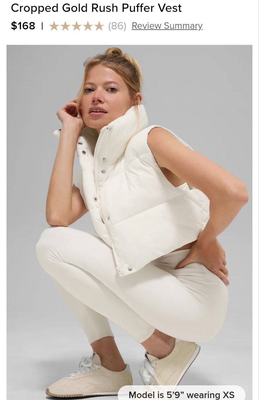 Cropped Gold Rush Puffer Vest