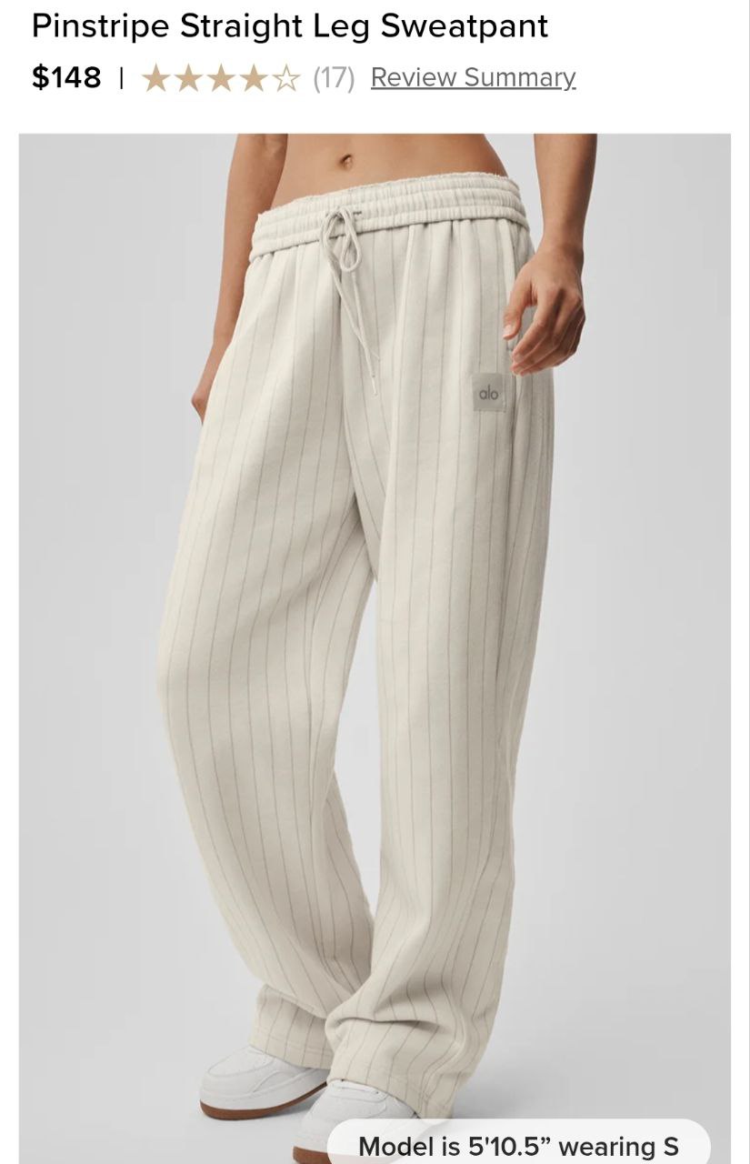 Pinstripe Straight Leg Sweatpant
