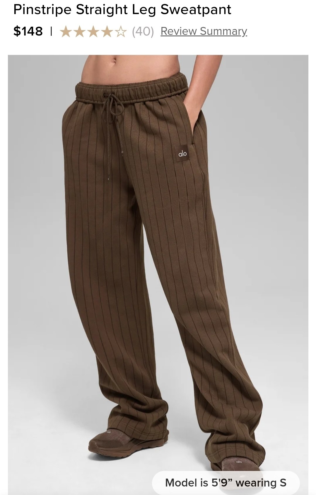 Pinstripe Straight Leg Sweatpant