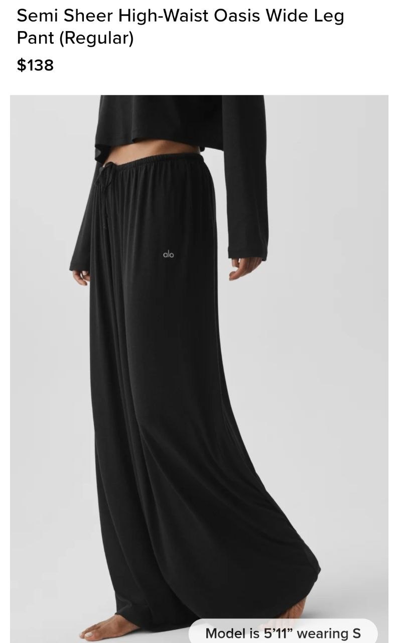 Semi Sheer High-Waist Oasis Wide Leg Pant (Regular)