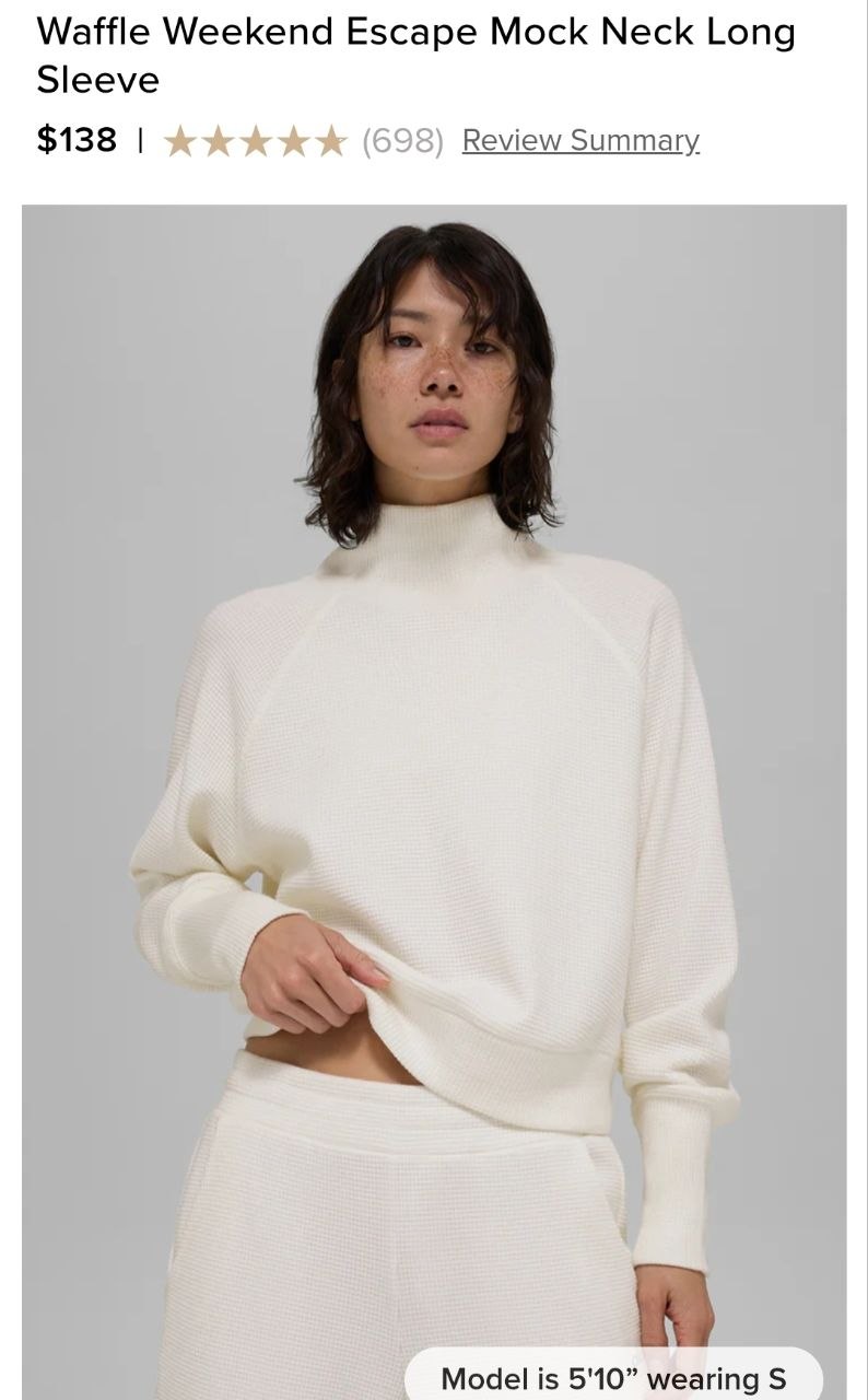 Waffle Weekend Escape Mock Neck Long Sleeve