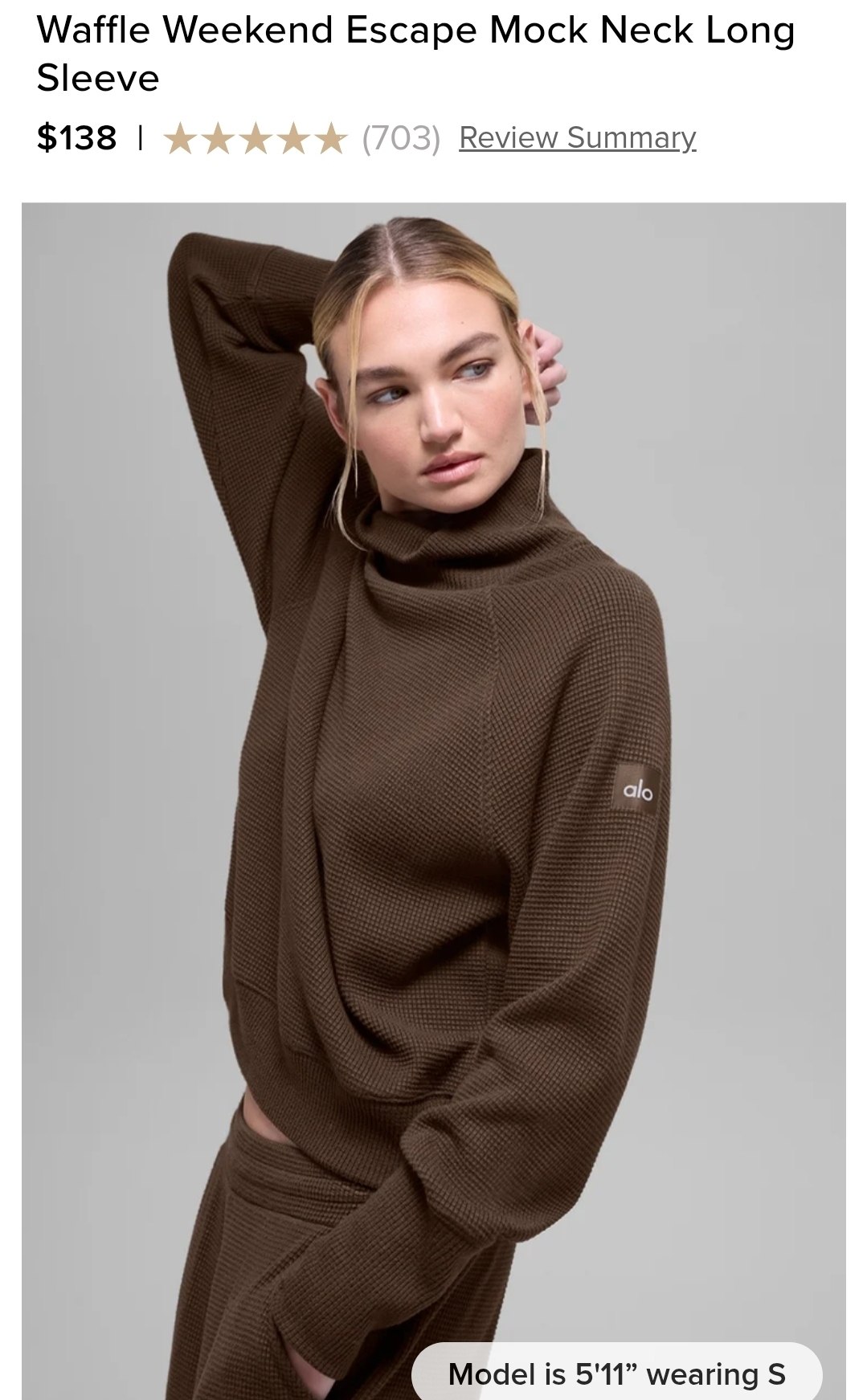 Waffle Weekend Escape Mock Neck Long Sleeve