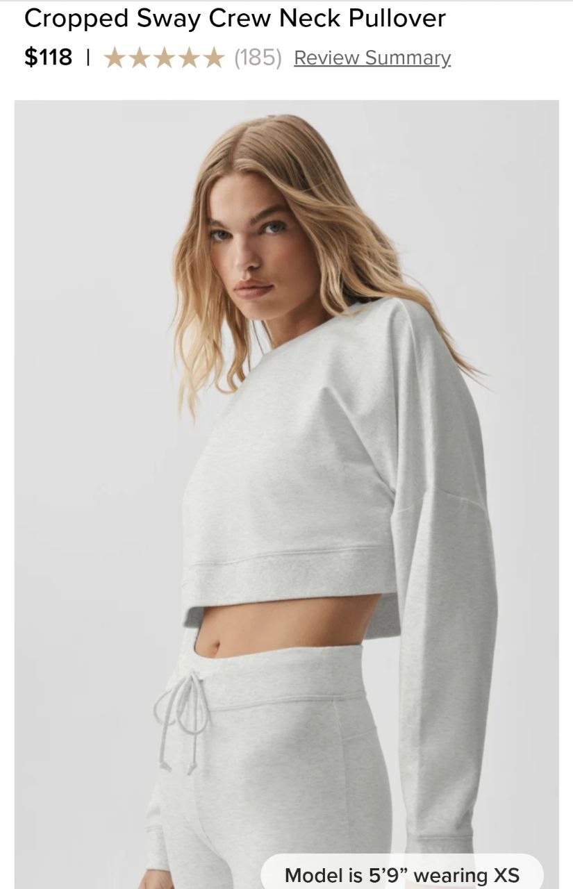 Cropped Sway Crew Neck Pullover