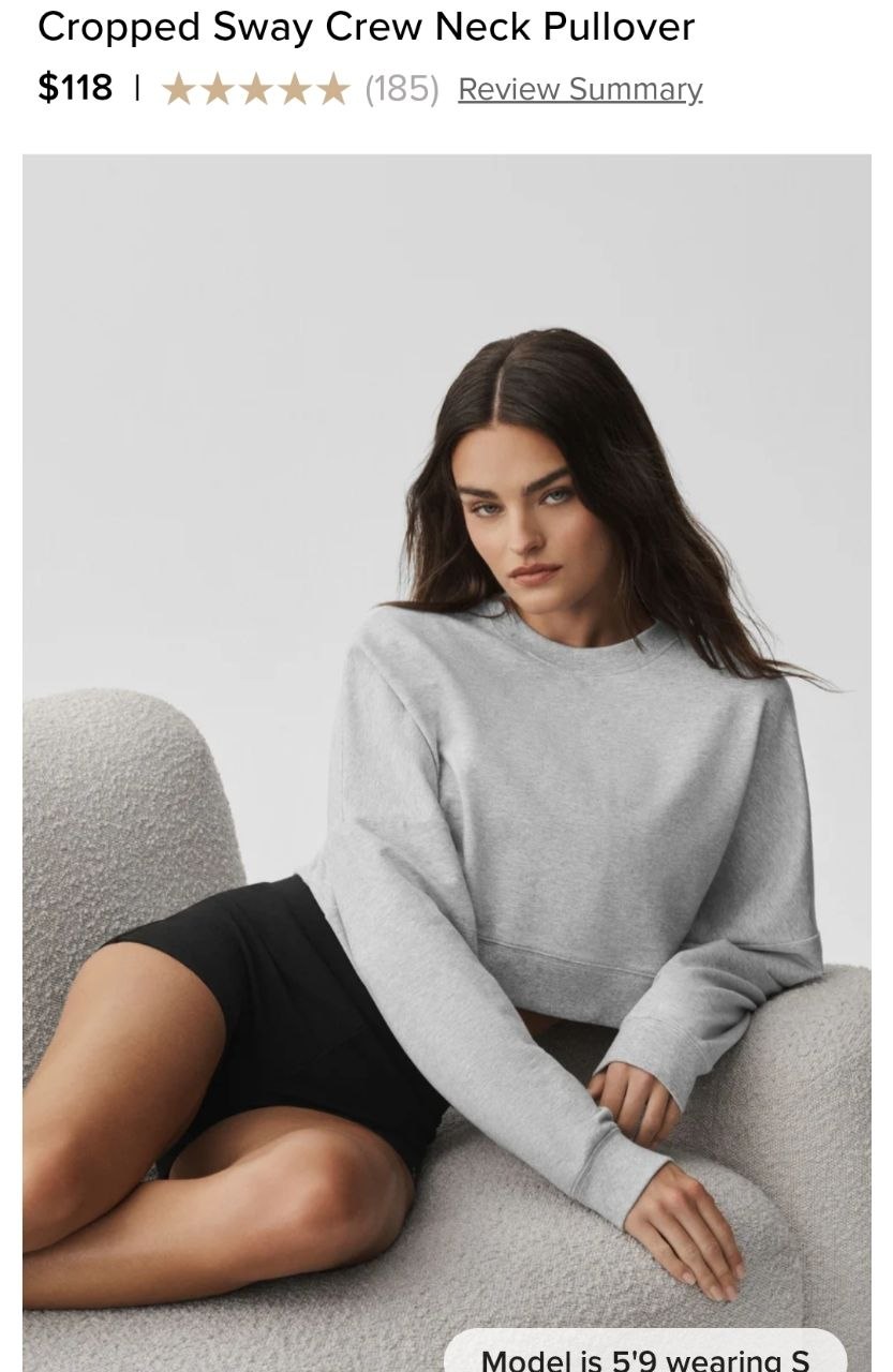 Cropped Sway Crew Neck Pullover