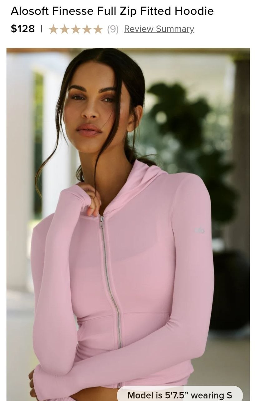 Alosoft Finesse Full Zip Fitted Hoodie